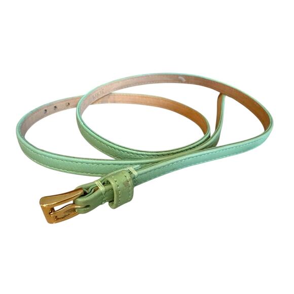 J. Crew Accessories - J Crew Super Skinny Belt Mint Green Leather M